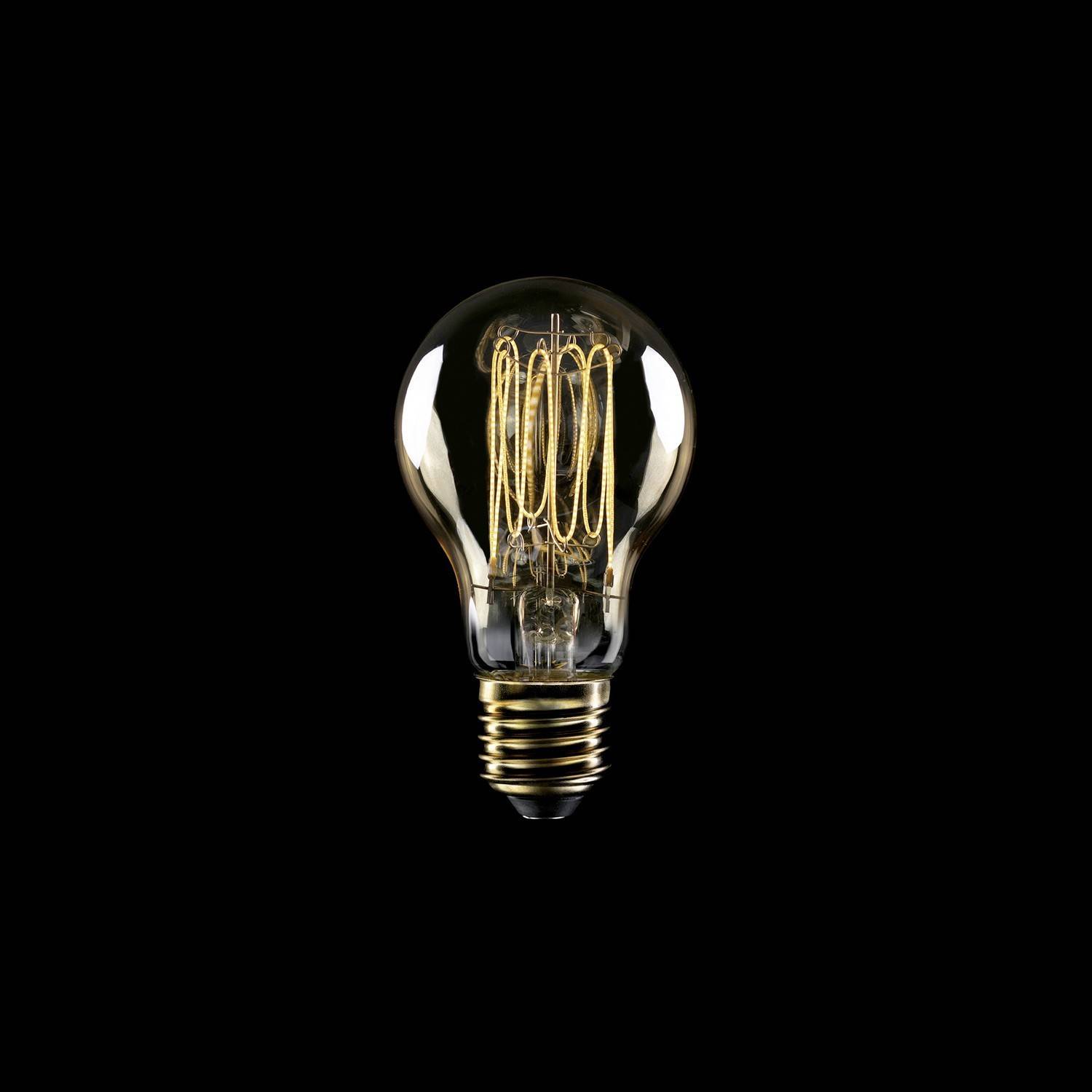 Bec cu LED cu filament de carbon în formă de linie, cu design de cușcă, model A60, 7W, 640Lm, E27, 2700K, cu posibilitate de reg