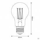 Bombilla LED Dorada Carbón Line Filamento Largo Goccia A60 7W 640Lm E27 2700K Regulable - C53