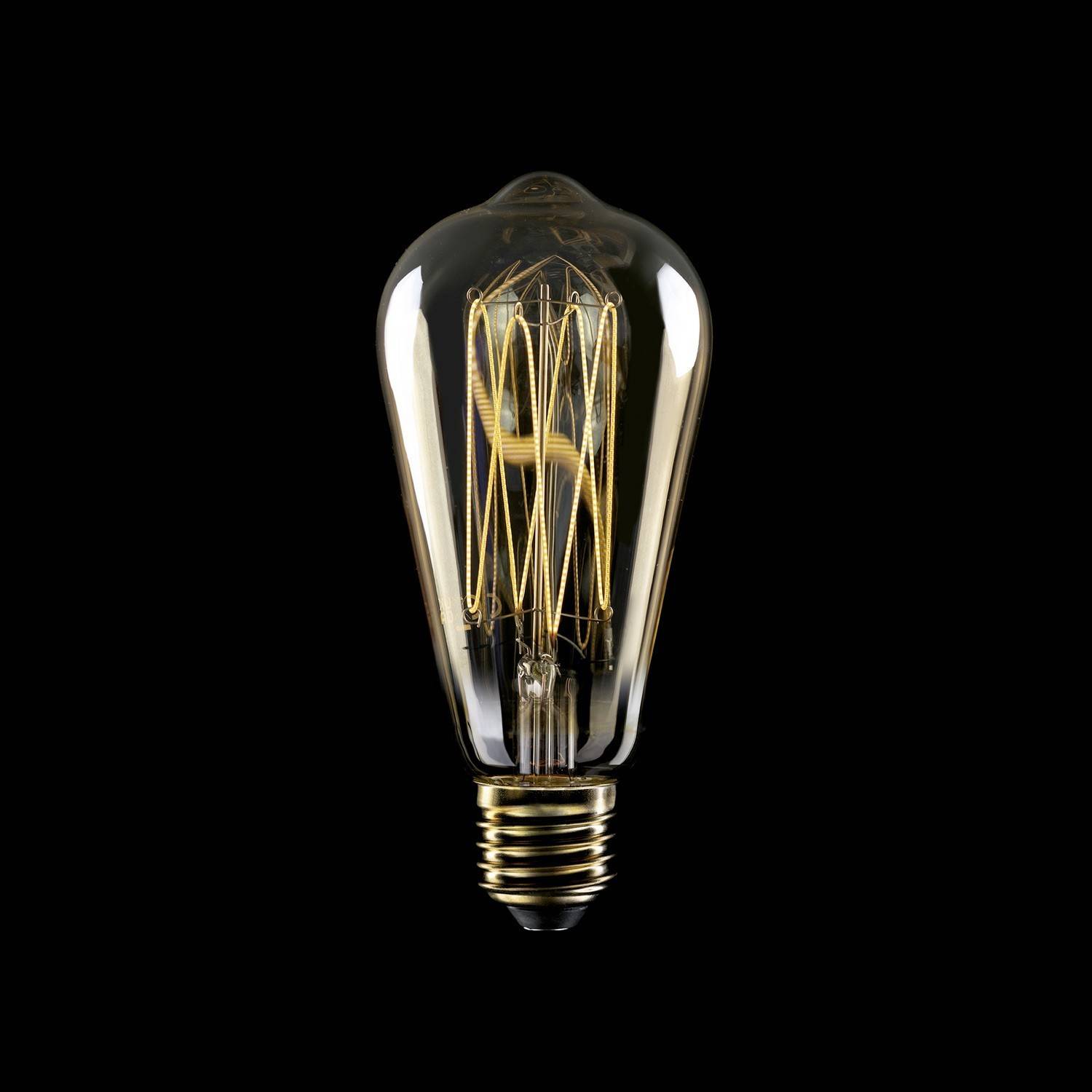 Złota żarówka LED Carbon Line filament pionowy Edison ST64 7W 640Lm E27 2700K Ściemnialna - C54