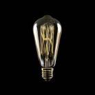 Lâmpada LED Dourada C54 Linha Carbono Filamento Vertical Edison ST64 7W E27 Regulável 2700K