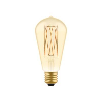 LED Gylden Glødepære C54 Carbon Line glødetråd bur Edison ST64 7W E27 Dæmpbar 2700K