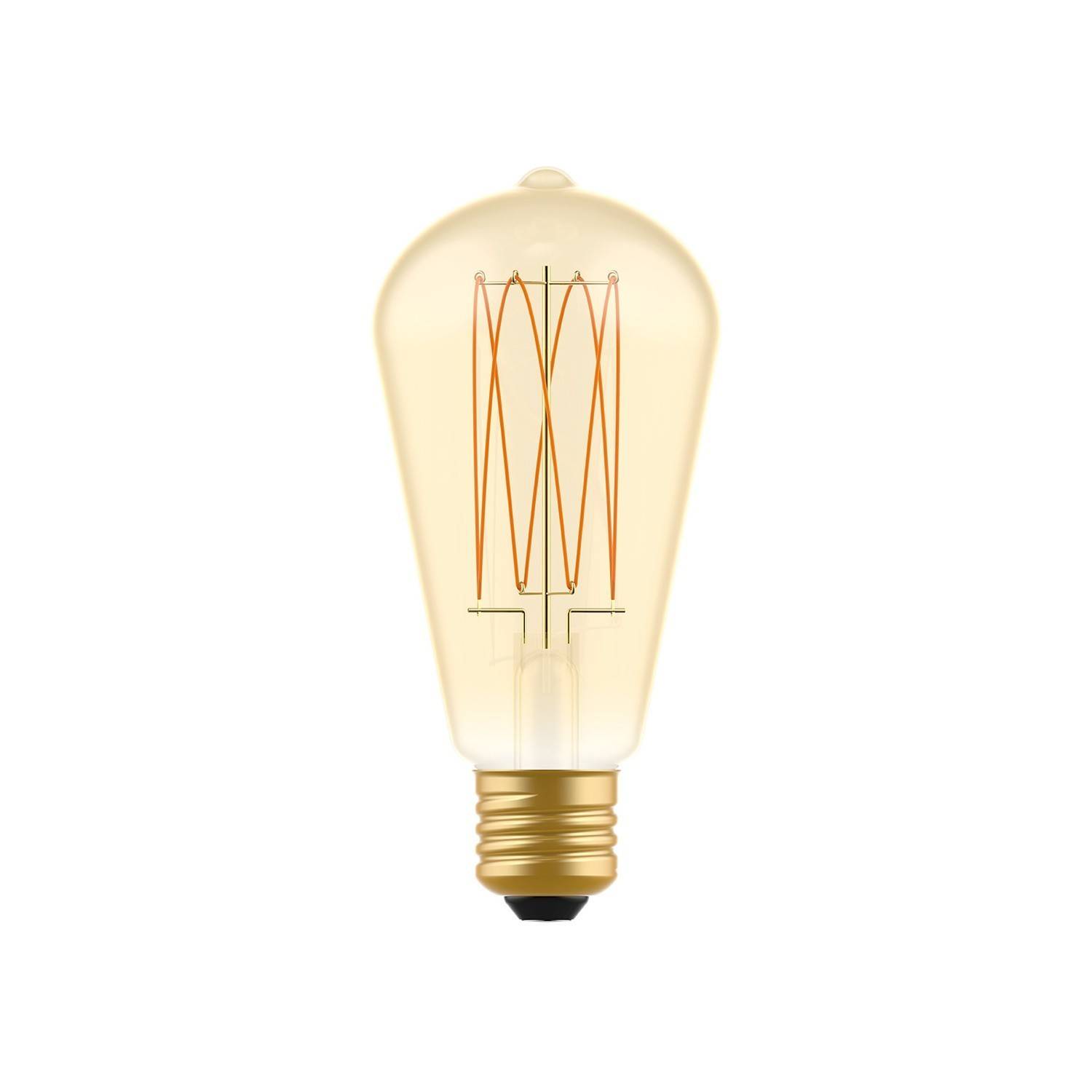 LED Glühbirne Golden Carbon Line Cage Filament Edison ST64 7W 640Lm E27 2700K Dimmbar - C54