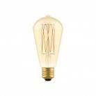 Bec LED cu filament de carbon în formă de sârmă din aur, model Edison ST64, cu puterea de 7W și 640 de lumeni, cu soclu E27, cu 