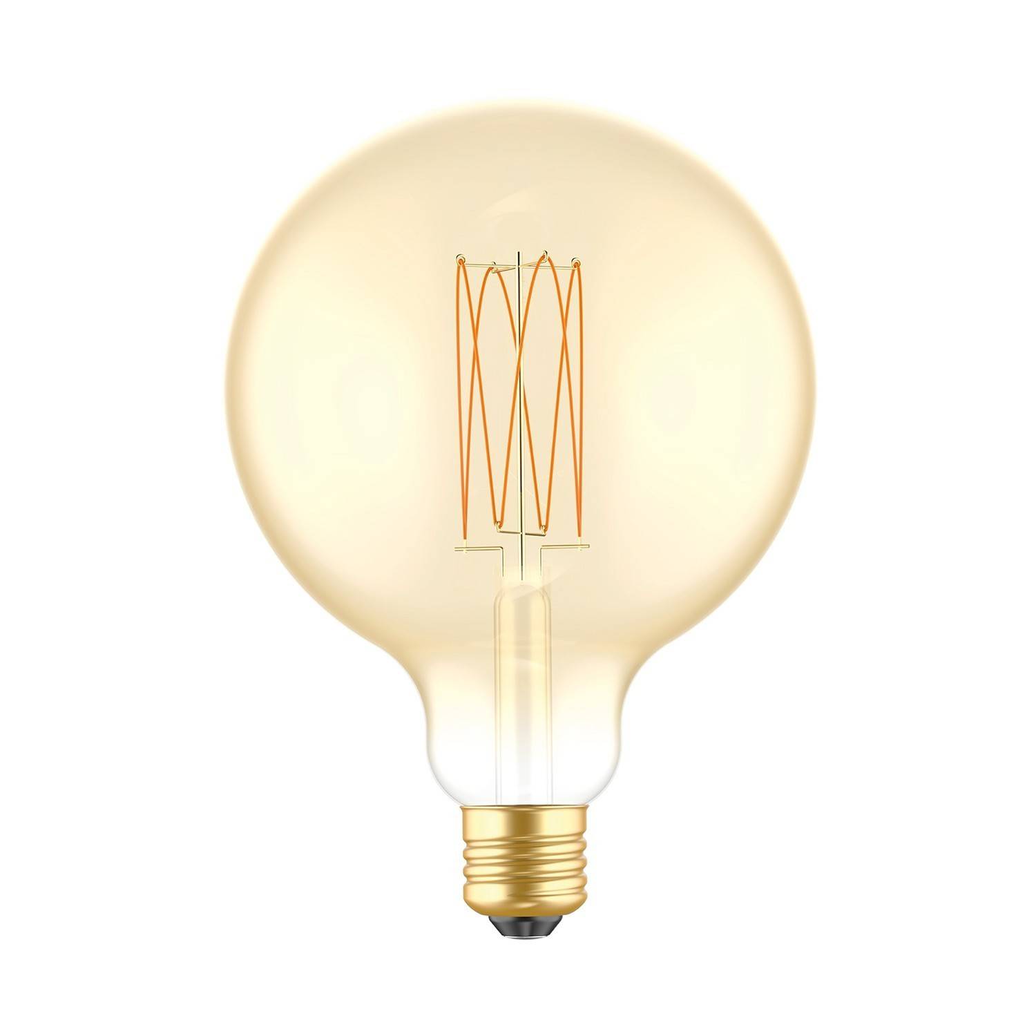 Bec cu LED cu filament din carbon, cu lumină aurie, tip glob G125 7W 640Lm E27 2700K, reglabil - C56