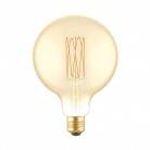 Bec cu LED cu filament din carbon, cu lumină aurie, tip glob G125 7W 640Lm E27 2700K, reglabil - C56