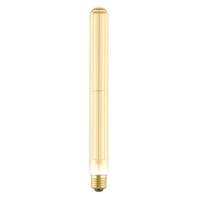 Lâmpada LED Dourada C57 Linha Carbono Filamento Vertical T32X300 7W E27 Regulável 2700K