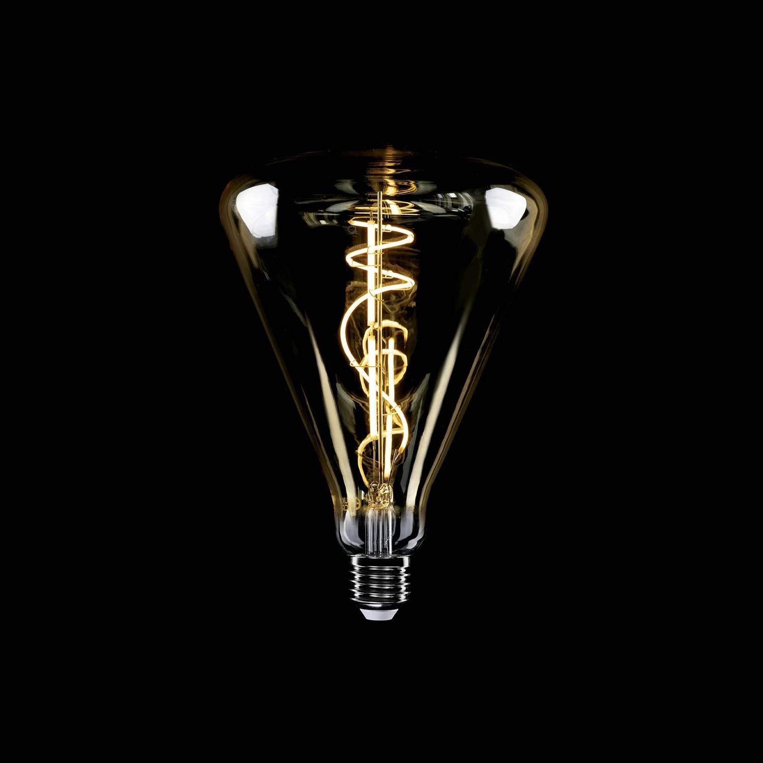 LED zlatá žiarovka H06 Kužeľ 140 8,5W E27 stmievateľná 2200K