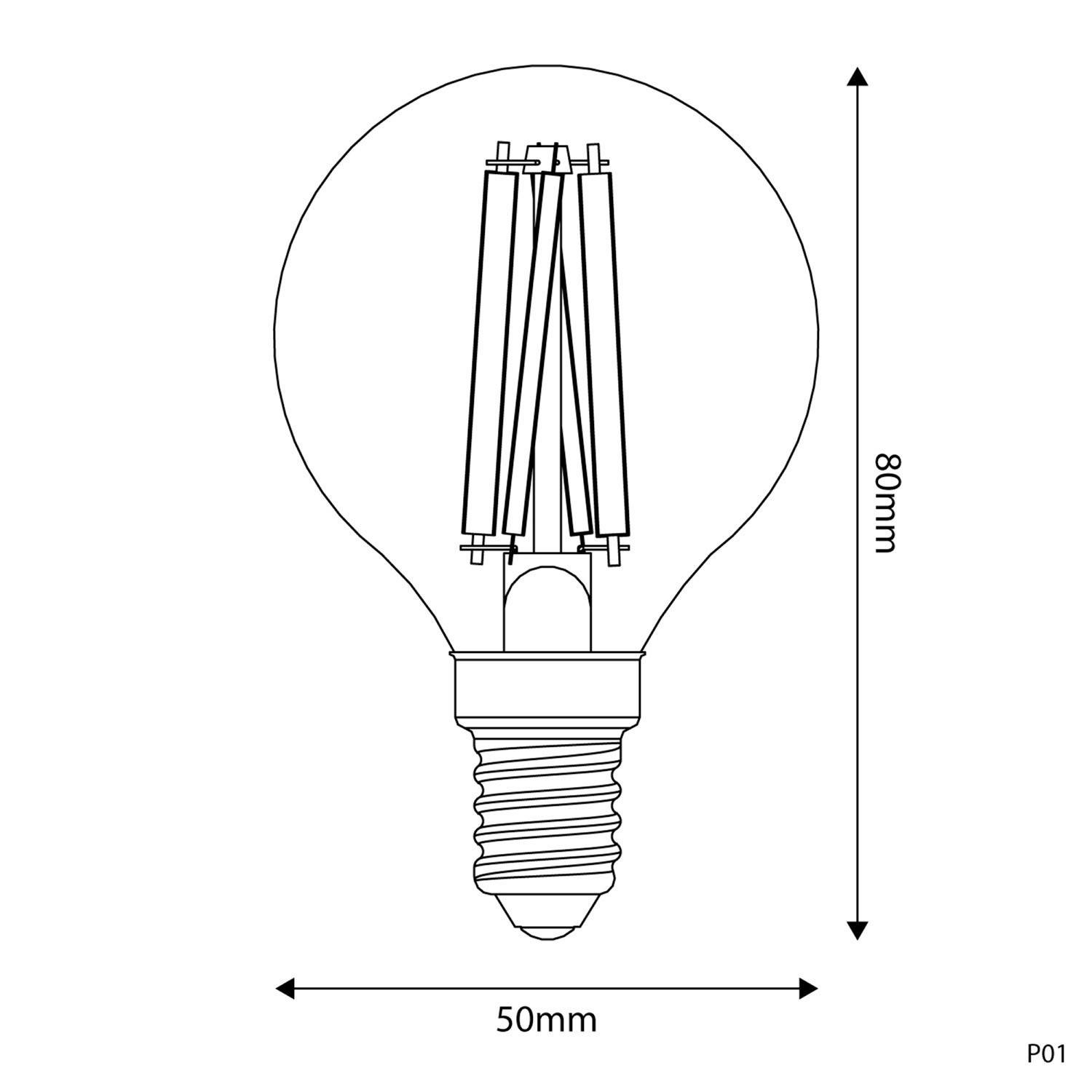 Bombilla LED Efecto Porcelana CRI 95 G45 5,9W 550Lm E14 2700K Regulable - P01