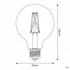 Bec cu LED cu efect de porțelan, CRI 95 G95 7W 640Lm E27 2700K reglabil - P03