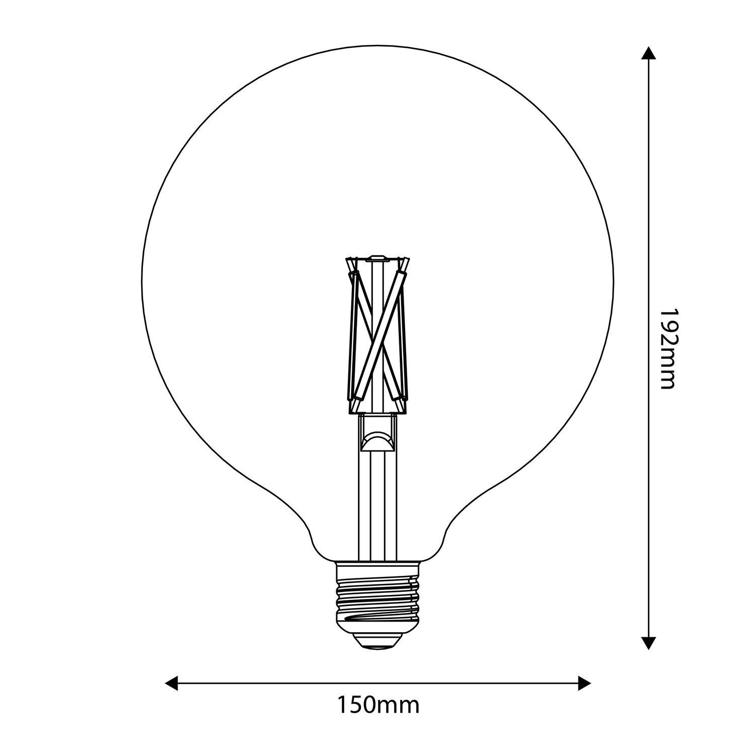 Bombilla LED Efecto Porcelana CRI 95 G150 7W 640Lm E27 2700K Regulable - P05