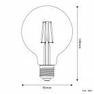 Bec LED sferic transparent G95 4W 470Lm E27 2700K - E04