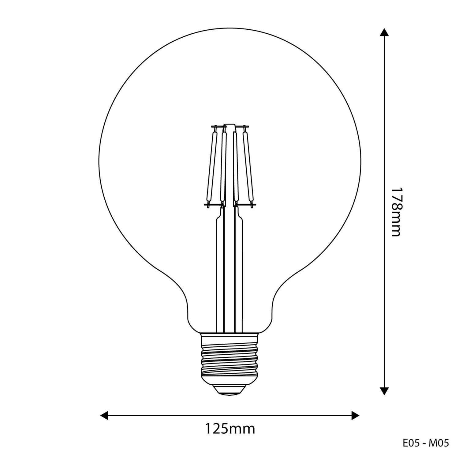 Glob G125 Transparent LED-lampa 4W 470Lm E27 2700K - E05