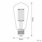 Edison ST64 gennemsigtig LED-lampe 7W 806Lm E27 3500K dæmpbar - N02