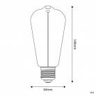 Becul LED Smoky Magnetic Light Bulb Deco Line Edison ST64 2,2W 60Lm E27 1800K - F03