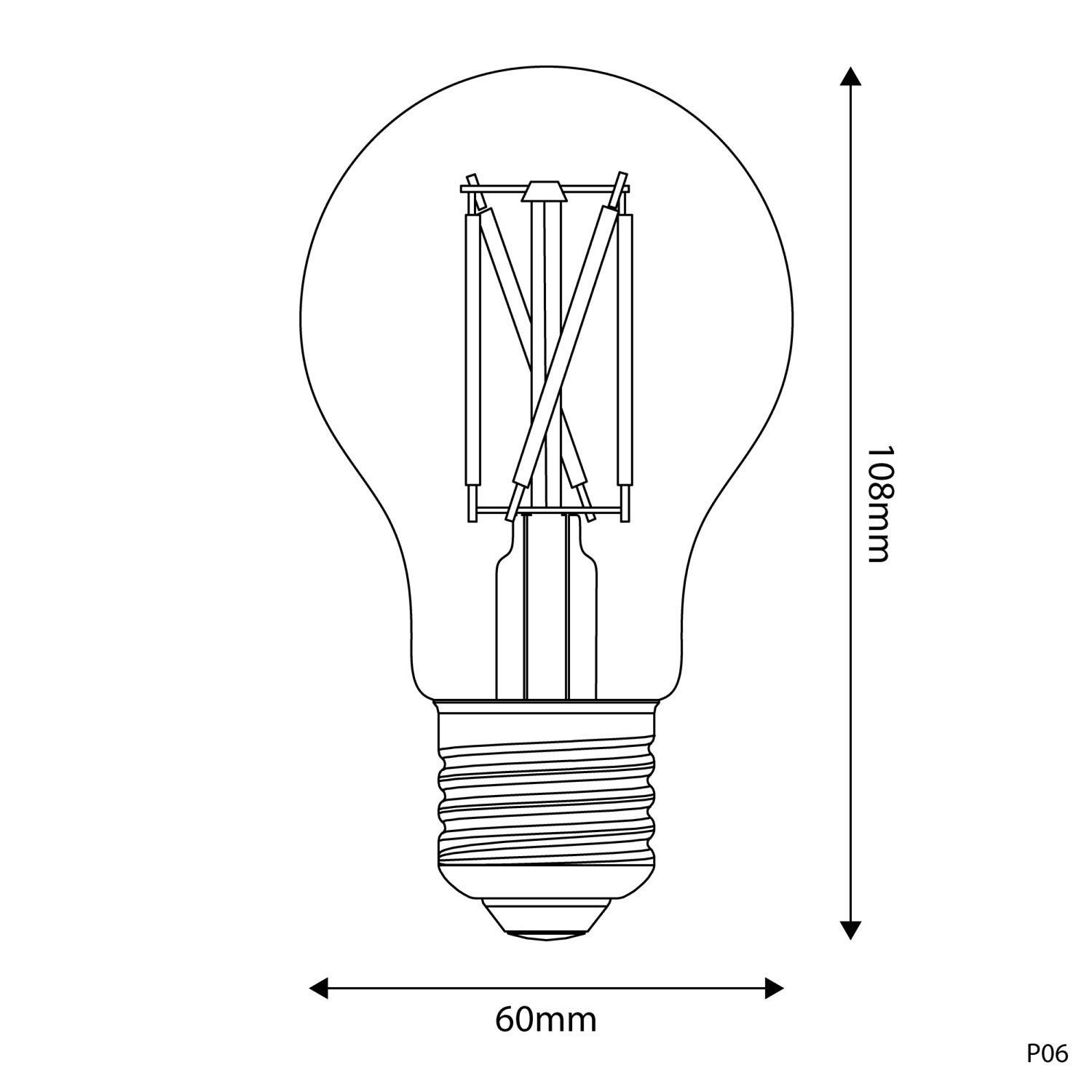 Bec LED cu efect de porțelan CRI 95 A60 7W 640Lm E27 2700K Dimmabil - P06