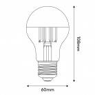 LED Silver Half Sphere Drop Light Bulb A60 7W 650Lm E27 2700K Dimmable - A02