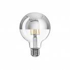 LED Silver Half Sphere Globe Light Bulb G95 7W 650Lm E27 2700K Dimmable - A04