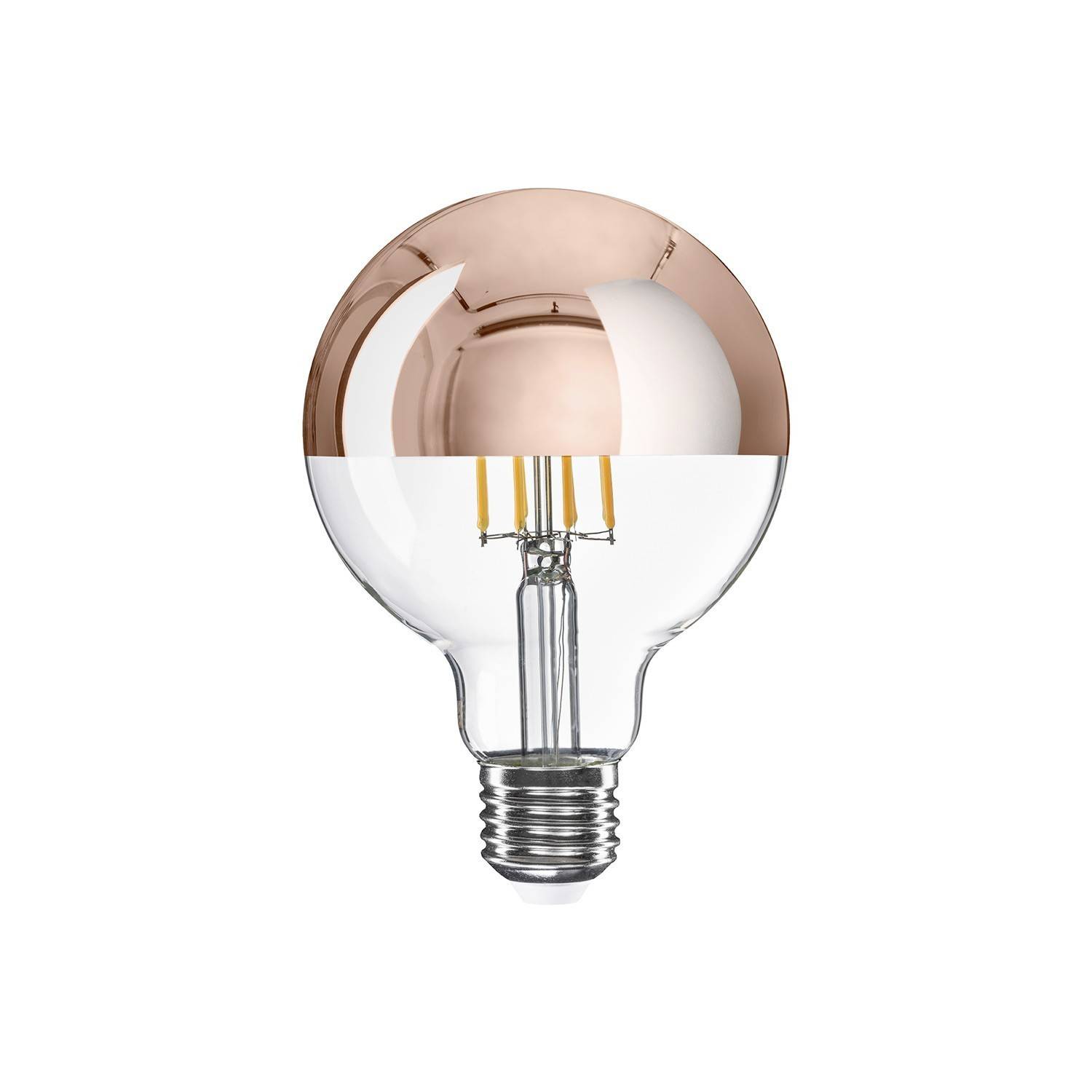 LED žárovka s měděným vrchlíkem Globe G95 7W 650Lm E27 2700K stmívateľná - A24