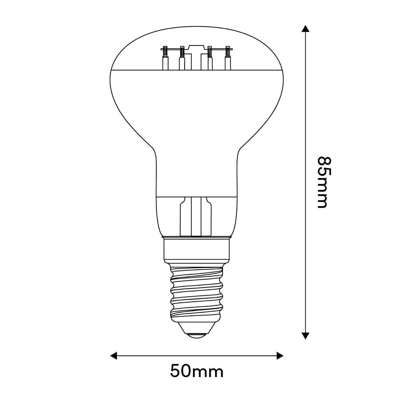 LED žiarovka strieborná Mirror R50 4W 470Lm E14 2700K Stmievateľná - A06