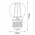 LED Átlátszó Kisgömb G45 2W 136Lm E27 2700K - E08