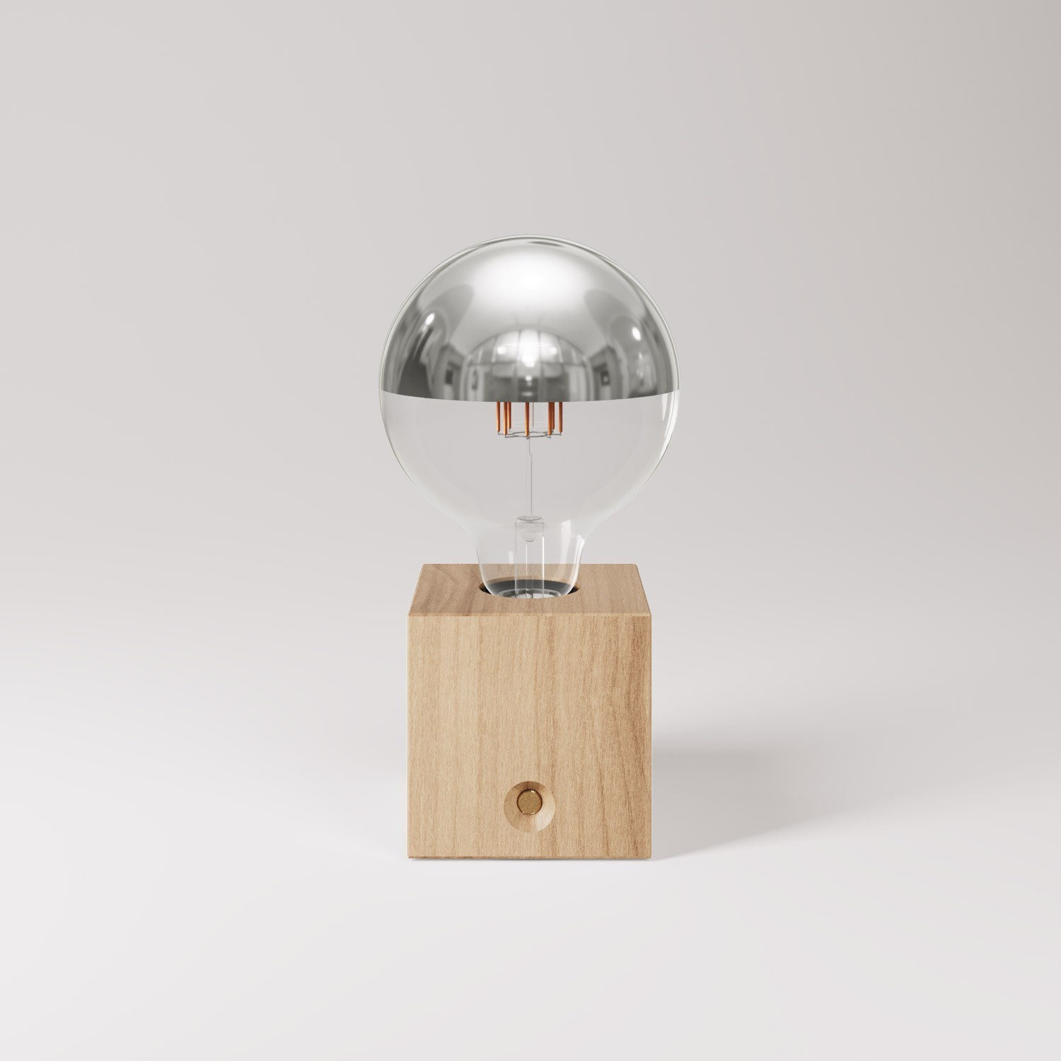 Lâmpada portátil recarregável Cabless03 com lâmpada globo metade da esfera prateada