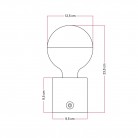 Lâmpada portátil recarregável Cabless03 com lâmpada globo metade da esfera prateada