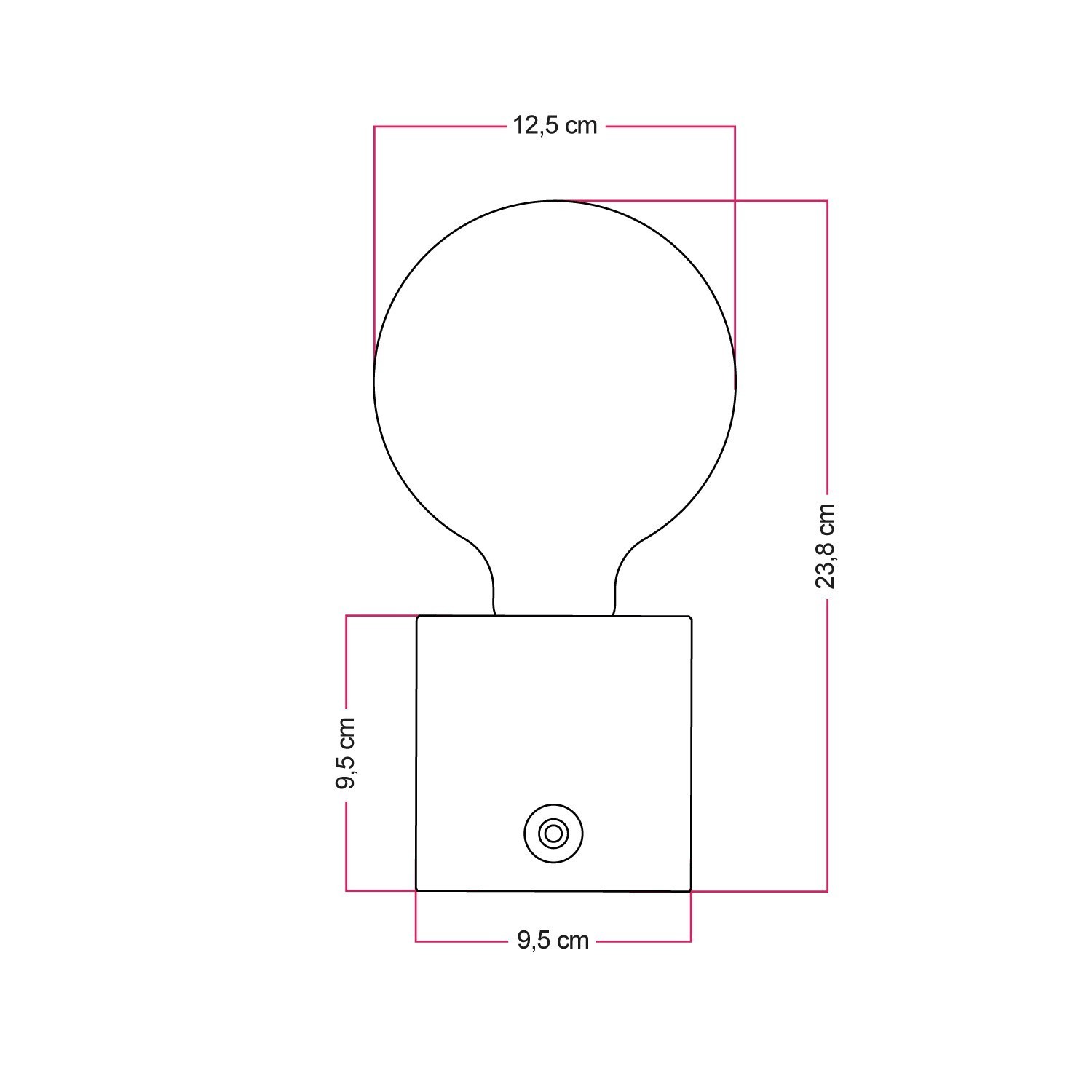 Ładowalna lampa stołowa LED Cabless03 z żarówką kula G125