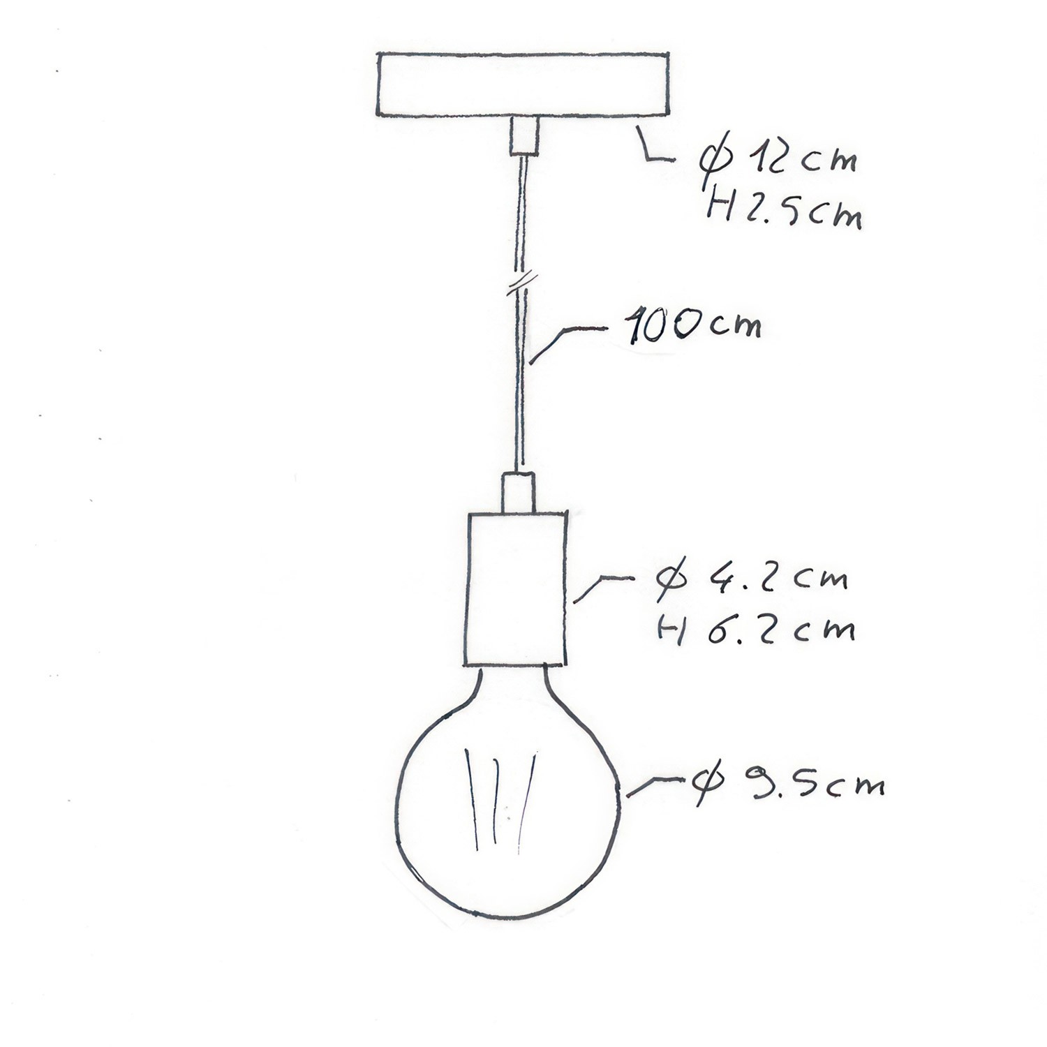 Lampa wisząca z kablem w oplocie i jednokolorowymi metalowymi elementami - Made in Italy