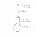 Lampa wisząca z kablem w oplocie i jednokolorowymi metalowymi elementami - Made in Italy