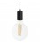 Pendant lamp with textile cable and monochrome metal details - Made in Italy - Bulb included