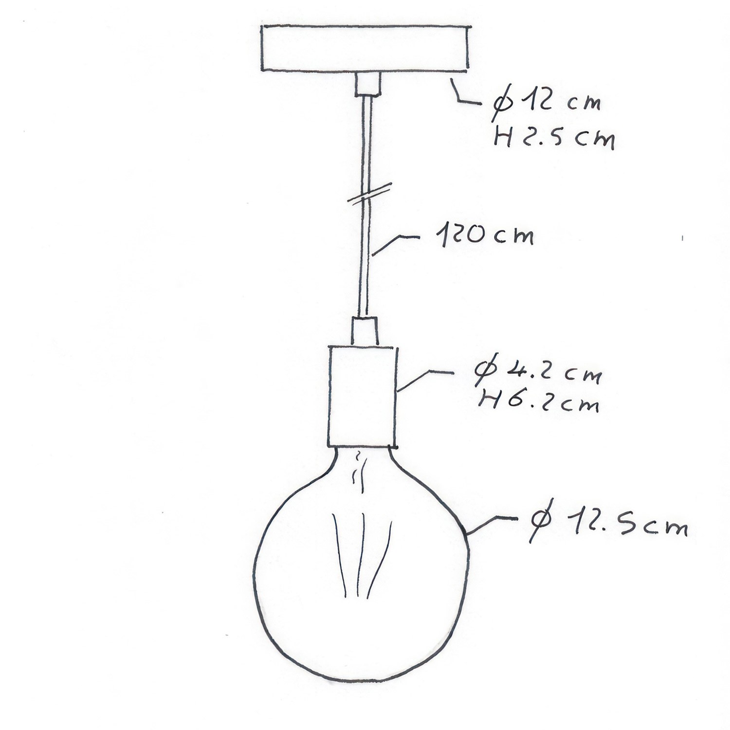 Lampa wisząca z kablem w oplocie i metalowymi elementami - Made in Italy