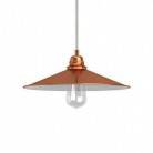Pendant lamp with textile cable, Swing lampshade and metal details - Made in Italy - Bulb included
