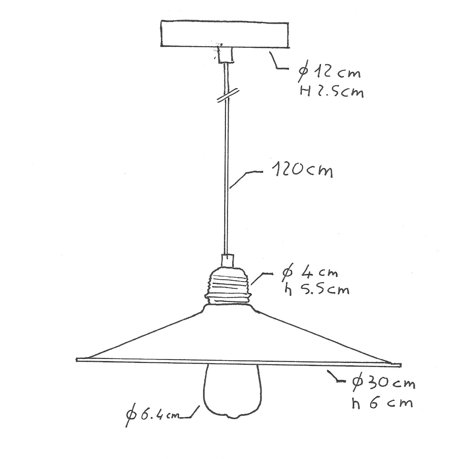 Hanglamp vervaardigd in Italië met textiel kabel, Swing kap en metalen afwerking