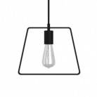 Pendant lamp with textile cable, Duedì Base lampshade and metal details - Made in Italy - Bulb included