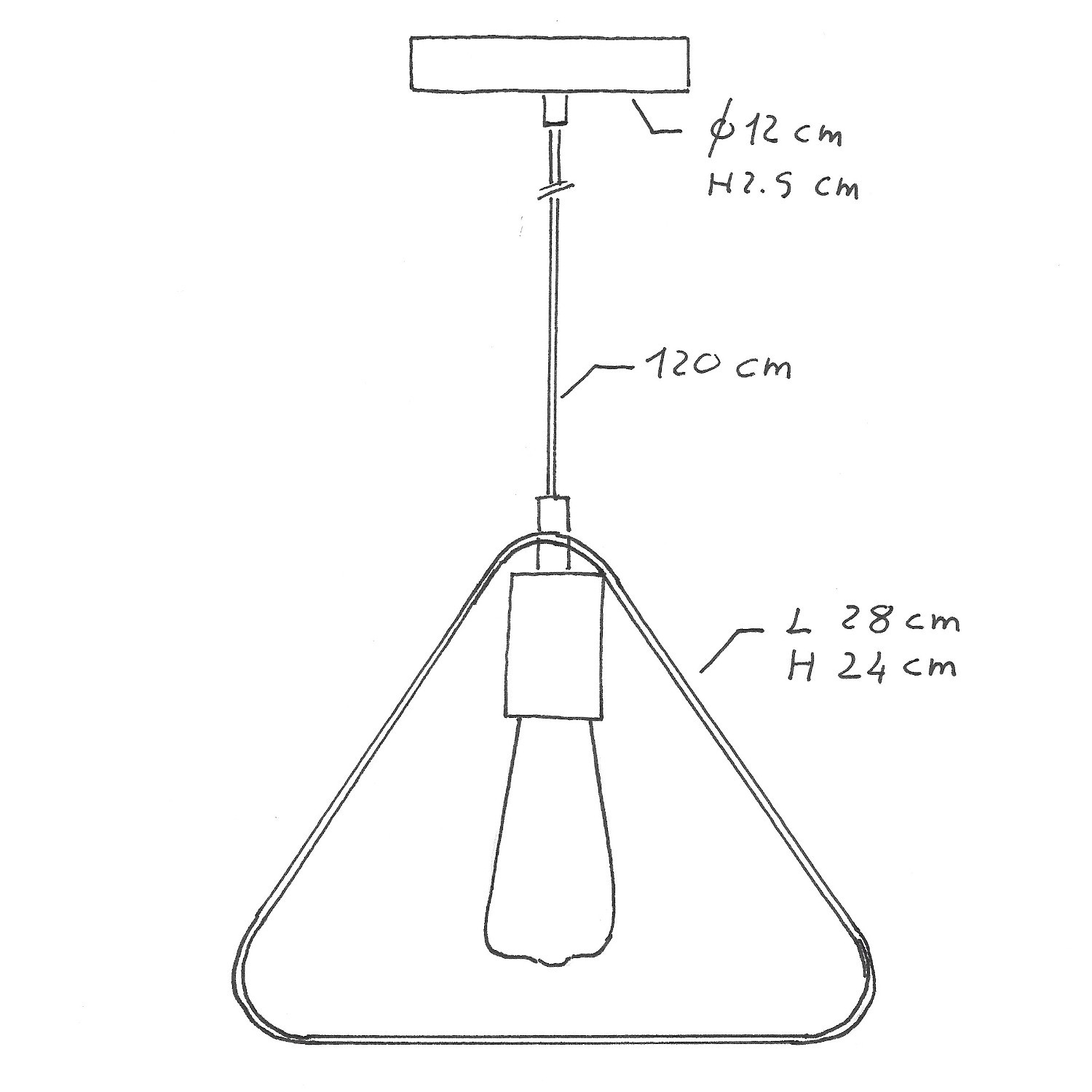 Hanglamp vervaardigd in Italië met textielkabel, Duedì Apex lampenkap en metalen afwerking