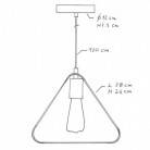 Candeeiro suspenso com cabo têxtil, abajur Duedì Apex e detalhes em metal - Fabricado em Itália