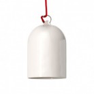 Lampa wisząca z kablem w oplocie i kloszem ceramicznym Mini Bell XS - Made in Italy