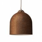 Pendant lamp with textile cable and lampshade Bell M in ceramic - Made in Italy - Bulb included