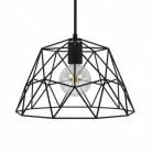 Pendant lamp with textile cable, Dome lampshade and metal details - Made in Italy - Bulb included