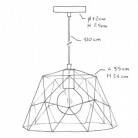 Candeeiro suspenso com cabo têxtil, abajur Dome e detalhes em metal - Fabricado em Itália