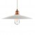 Pendant lamp with textile cable, ceramic Dish lampshade and metal details - Made in Italy - Bulb included