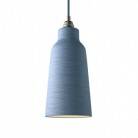 Pendant lamp with textile cable, Bottle ceramic lampshade and metal details - Made in Italy - Bulb included