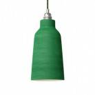 Pendant lamp with textile cable, Bottle ceramic lampshade and metal details - Made in Italy - Bulb included