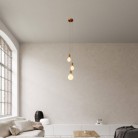 3-light multi-pendel lampe med stofkabel og metal finishes