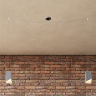 Spider - 2-light multi-pendellampe Made in Italy med stofkabel og lampeskærm i beton