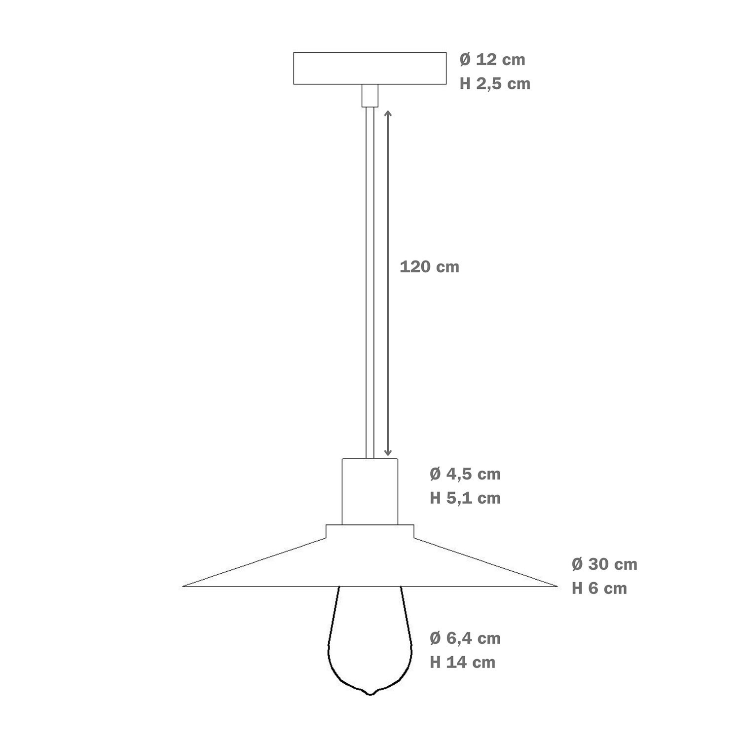 Závesná lampa s textilným káblom a pastelovým tienidlom Swing. Vyrobené v Taliansku.