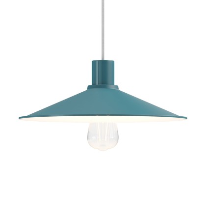 Pendellampa tillverkad i Italien komplett med textilkabel, Swing Pastel lampskärm med metallfinish detaljer.