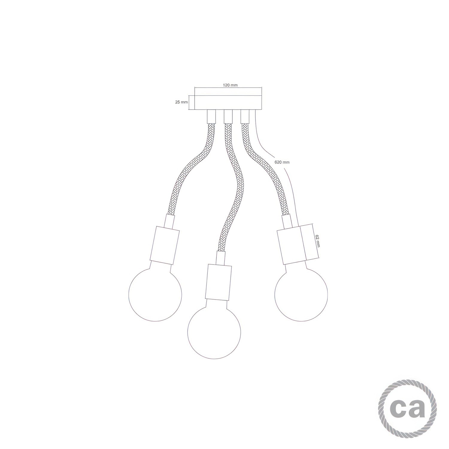 Lampa Flex 60 de perete sau de tavan oferă lumină difuză flexibilă cu becul LED G95.