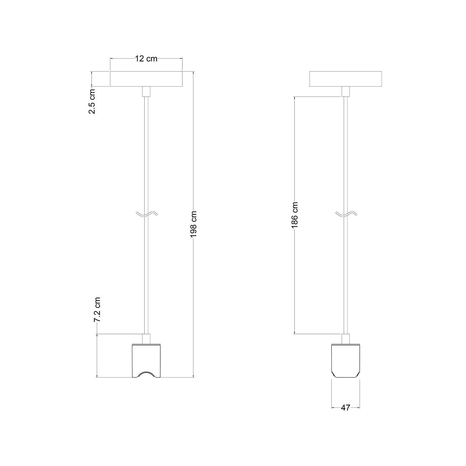 Esse14 závesná lampa s päticou S14d