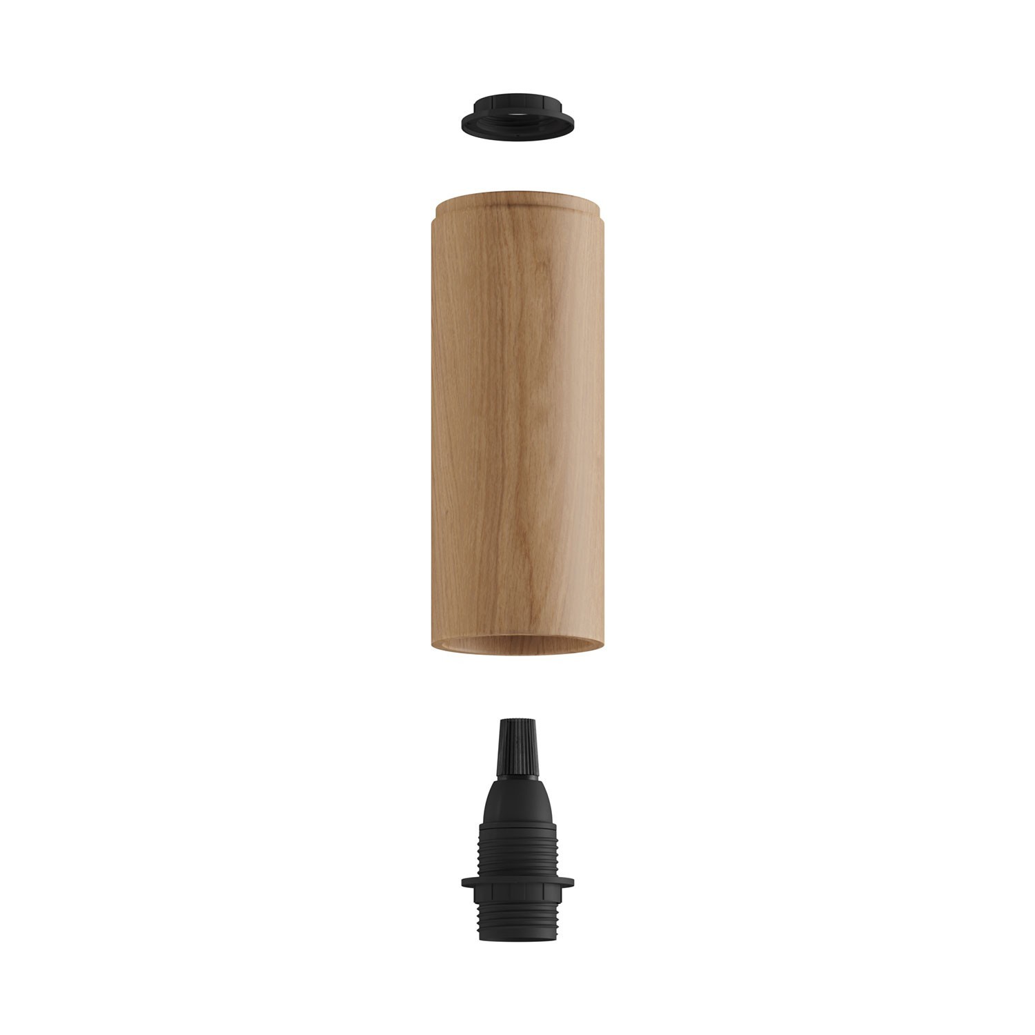 Lampa med 2 Spotlighter, Tub-E14 lampskärm och rund takkopp